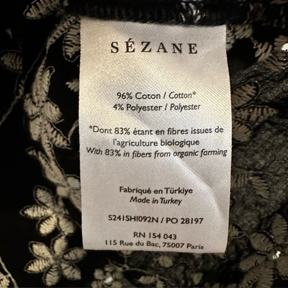 Sezane Black and White Floral Blouse - Picture 9 of 10